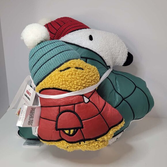 Peanuts Christmas Throw Pillows – Set of 2 | Snoopy & Woodstock Holiday Cushions - Picture 2 of 7